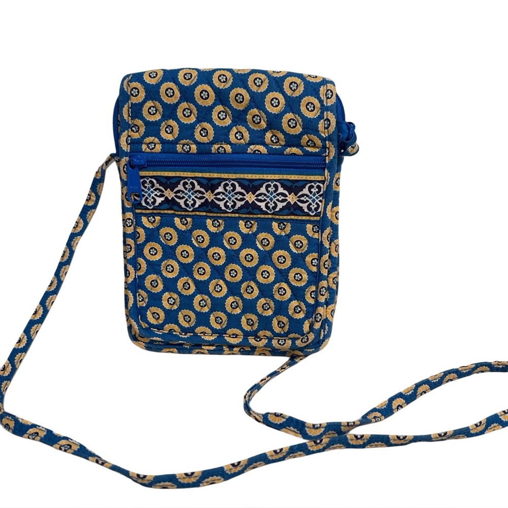 Vera Bradley Mini Hipster inRetired Riviera Blue Crossbody Lightweight Purse EUC - Picture 7 of 12
